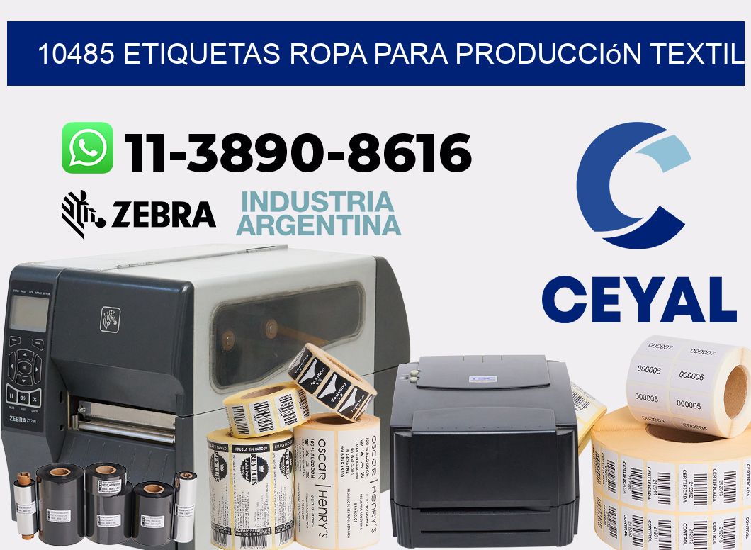 10485 Etiquetas ropa para producción textil