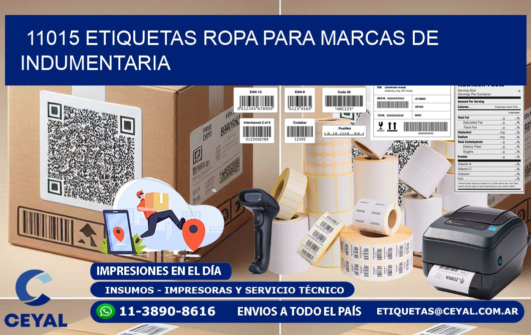 11015 Etiquetas ropa para marcas de indumentaria