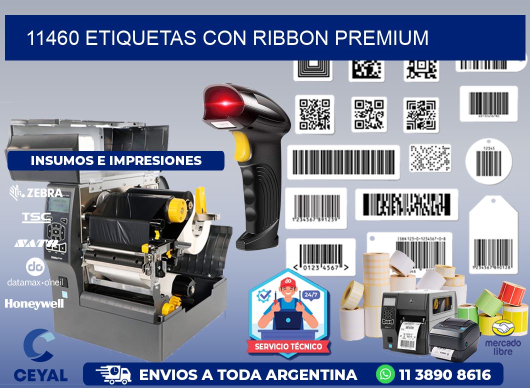 11460 etiquetas con ribbon premium