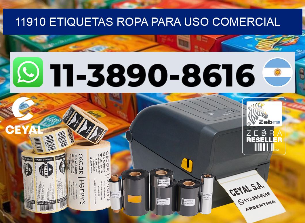 11910 Etiquetas ropa para uso comercial