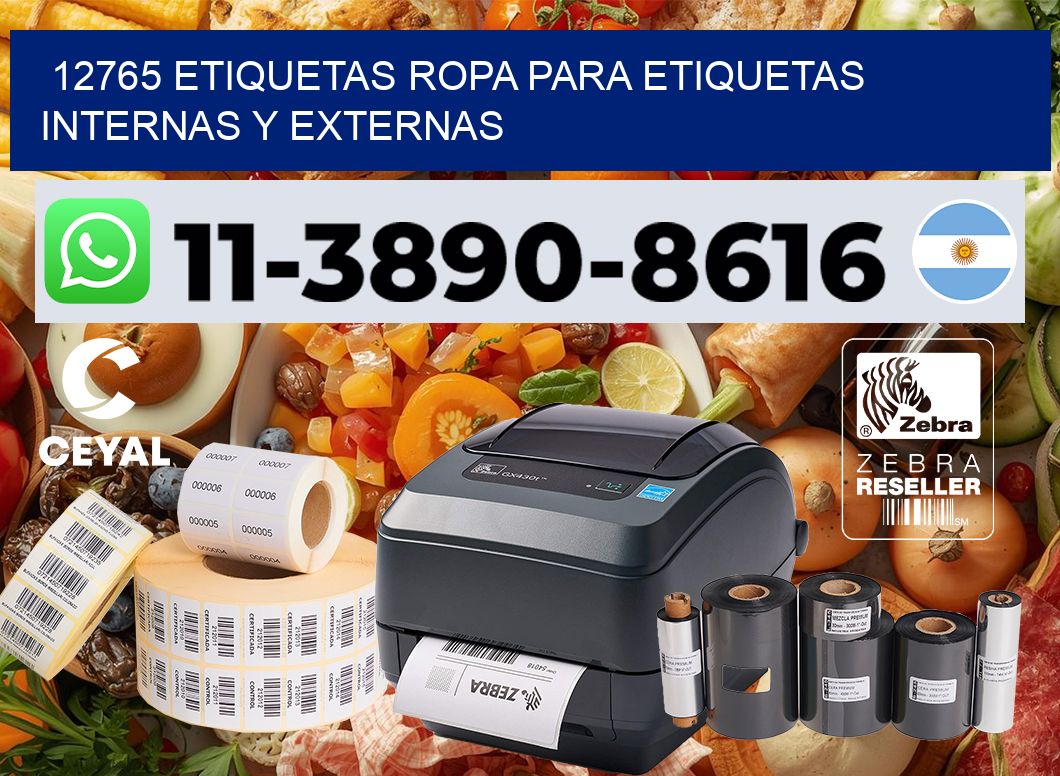 12765 Etiquetas ropa para etiquetas internas y externas