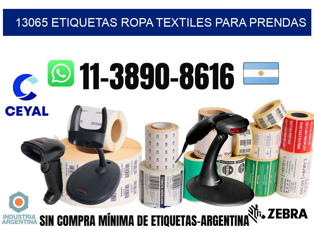 13065 Etiquetas ropa textiles para prendas
