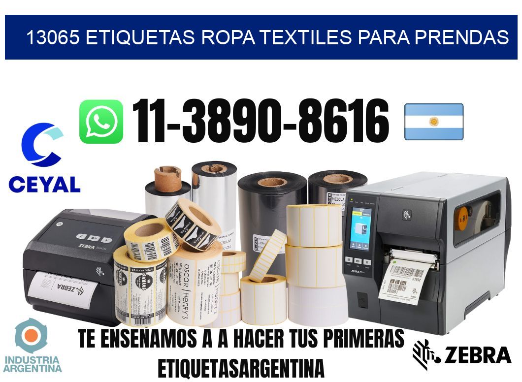 13065 Etiquetas ropa textiles para prendas
