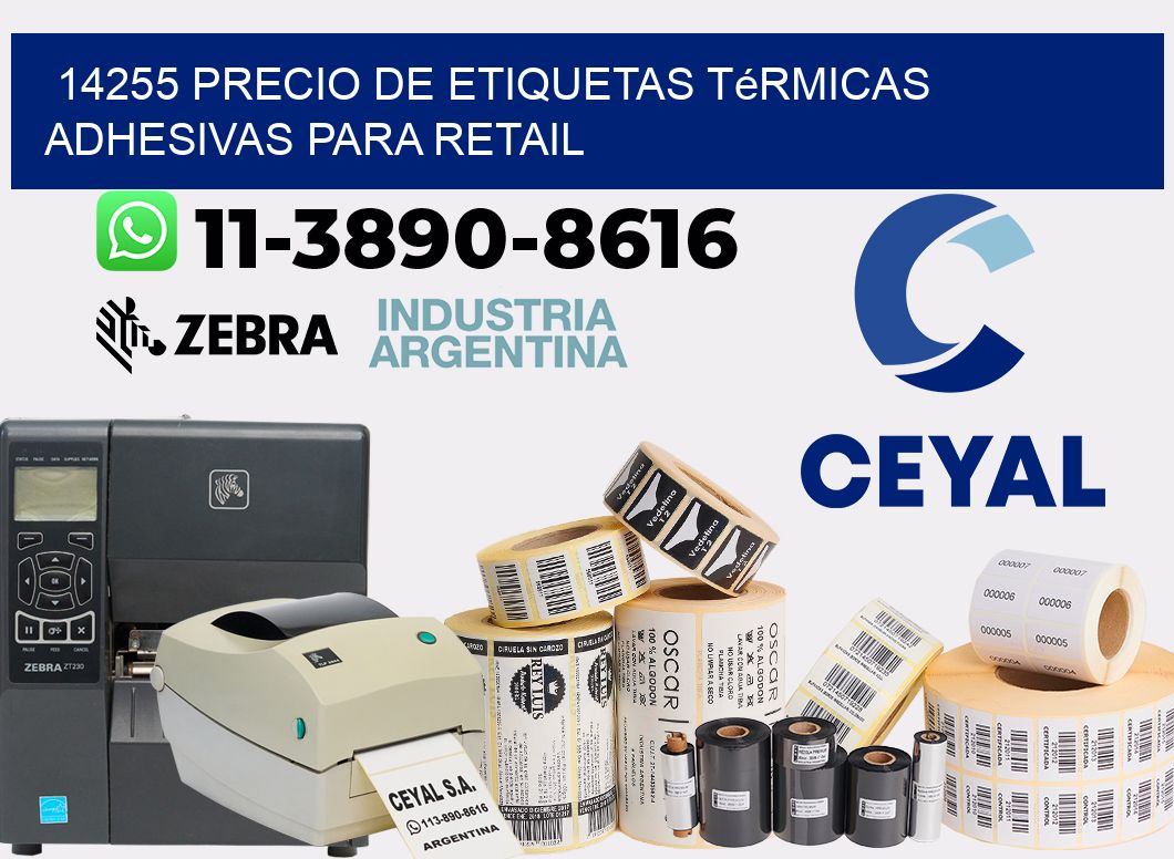 14255 precio de etiquetas térmicas adhesivas para retail