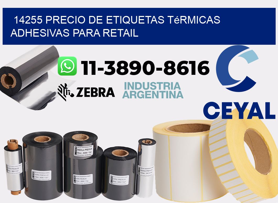 14255 precio de etiquetas térmicas adhesivas para retail