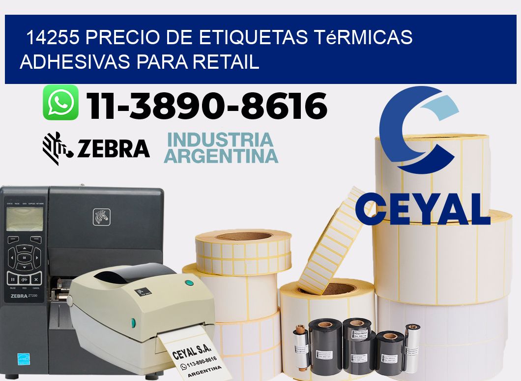 14255 precio de etiquetas térmicas adhesivas para retail
