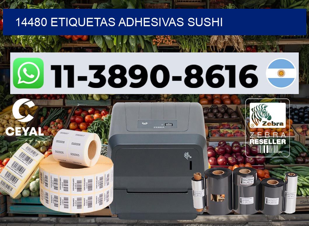 14480 etiquetas adhesivas sushi