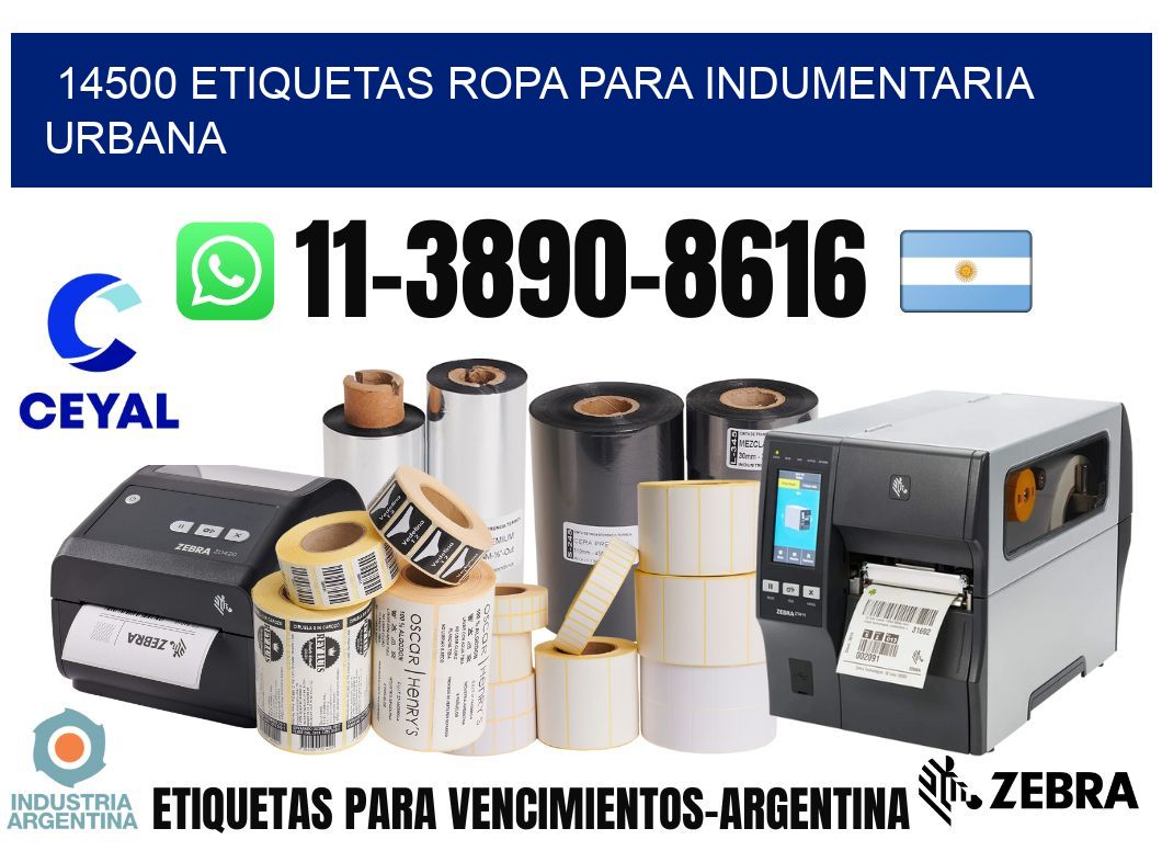 14500 Etiquetas ropa para indumentaria urbana