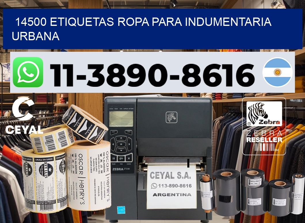 14500 Etiquetas ropa para indumentaria urbana