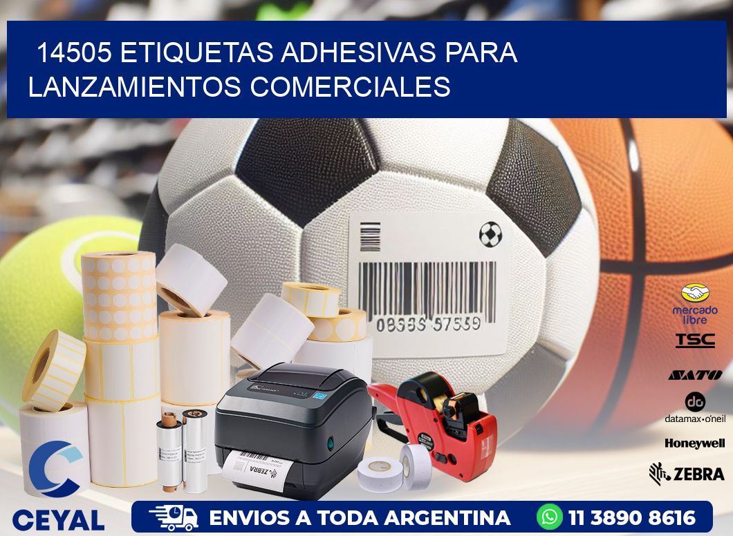 14505 Etiquetas adhesivas para lanzamientos comerciales