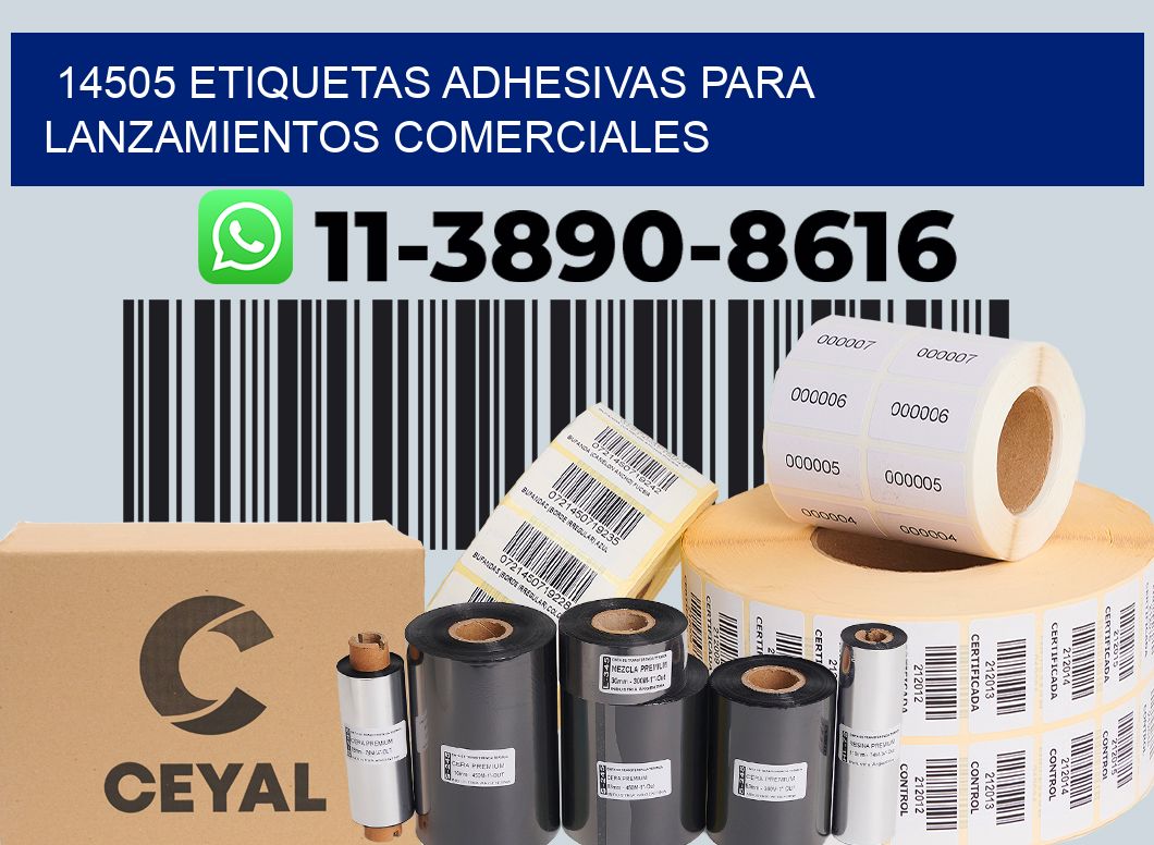 14505 Etiquetas adhesivas para lanzamientos comerciales