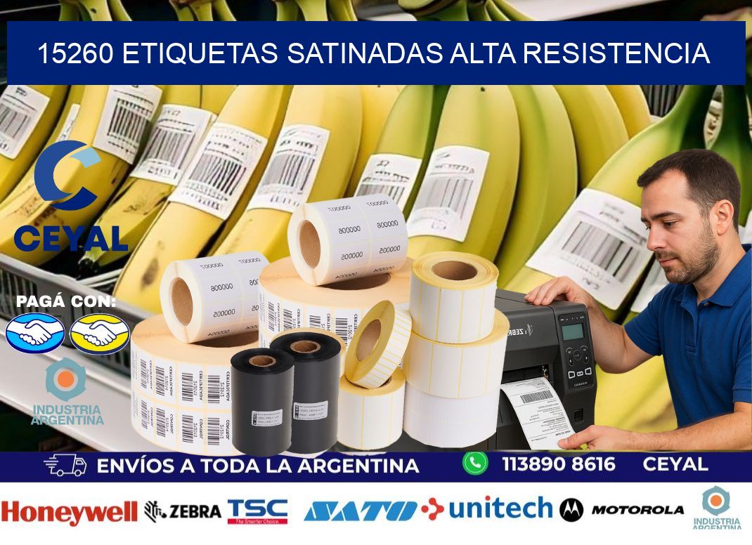 15260 etiquetas satinadas alta resistencia