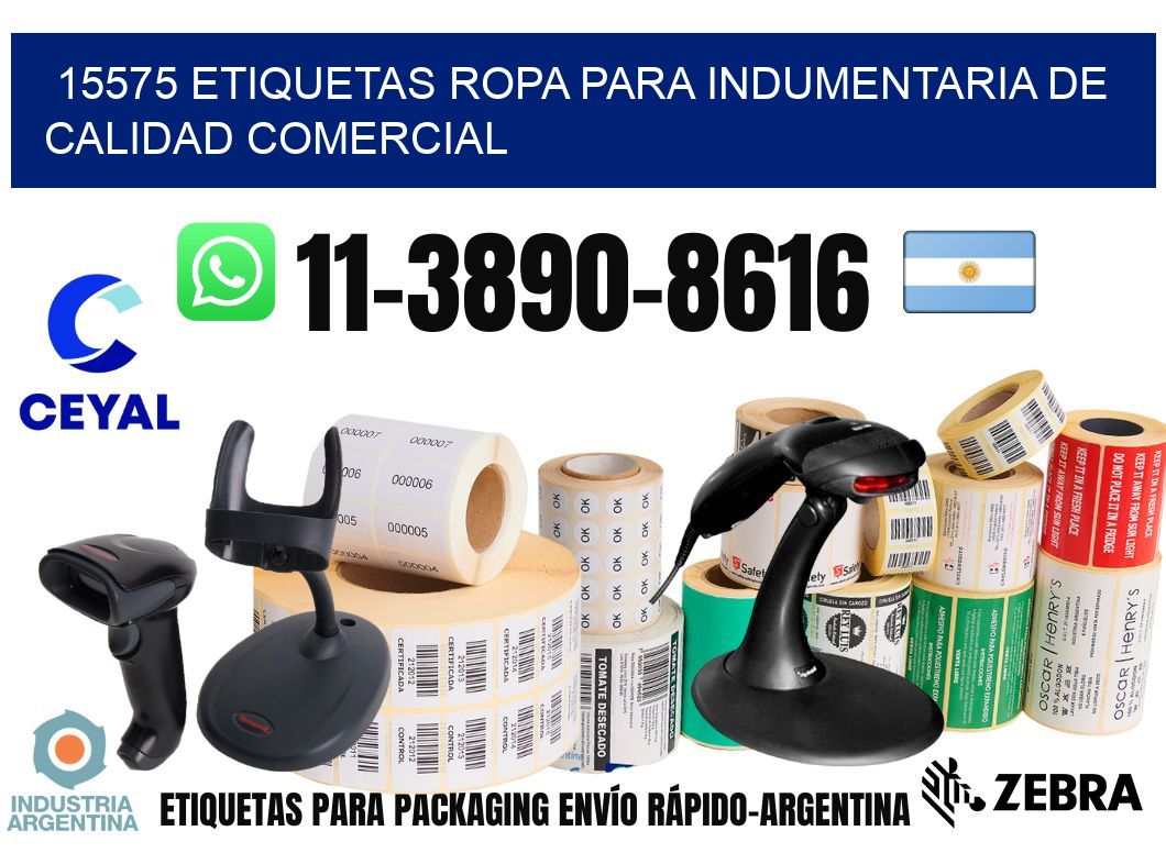 15575 Etiquetas ropa para indumentaria de calidad comercial