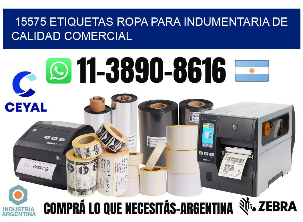 15575 Etiquetas ropa para indumentaria de calidad comercial