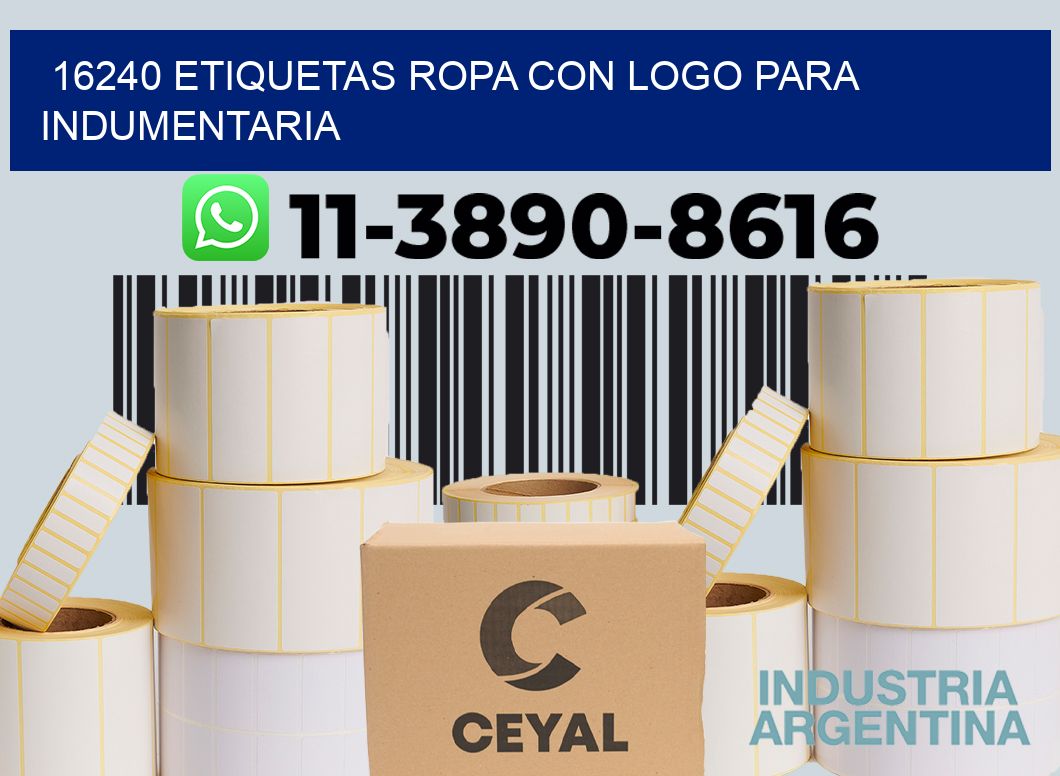 16240 Etiquetas ropa con logo para indumentaria