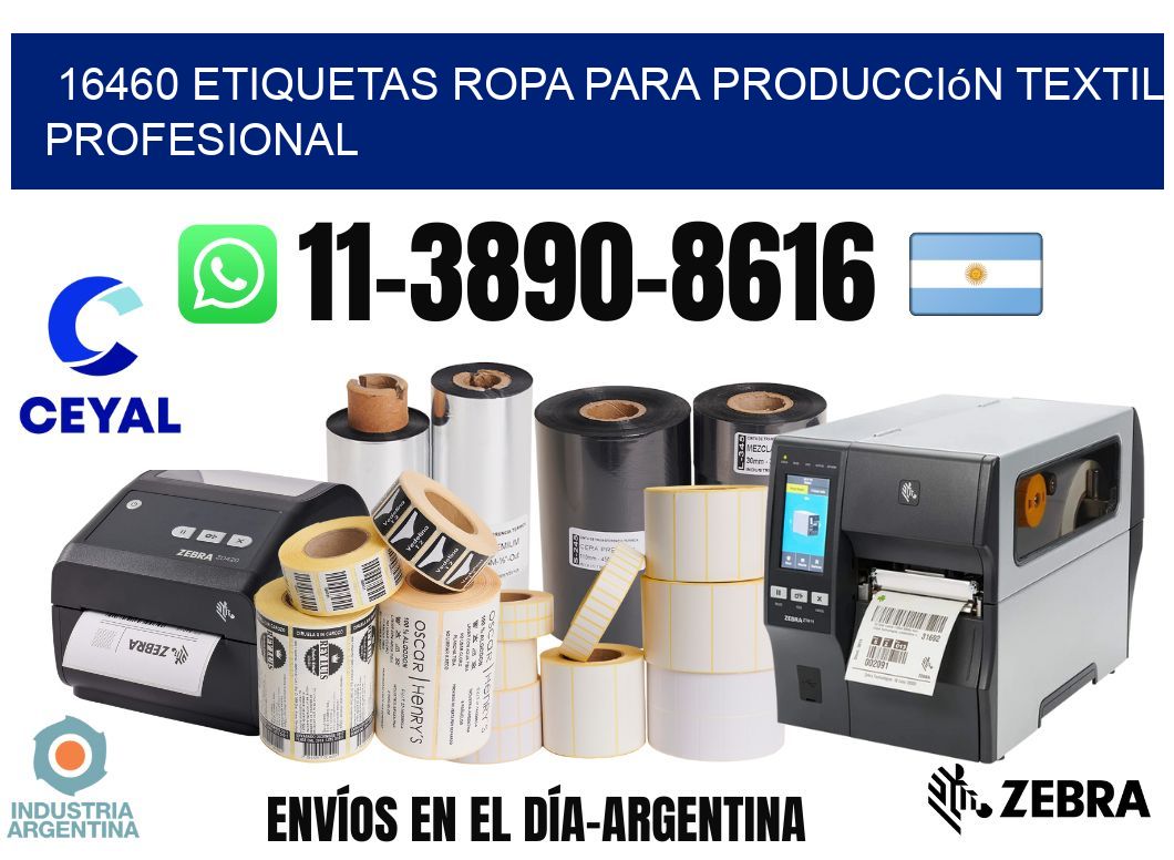16460 Etiquetas ropa para producción textil profesional