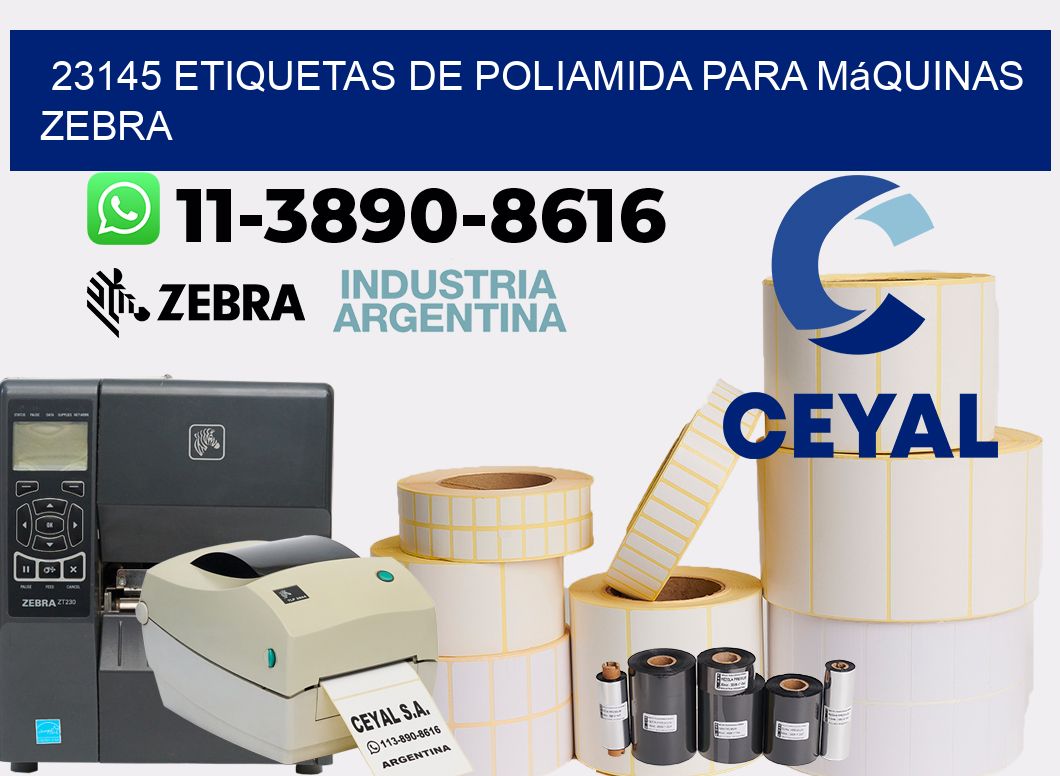 23145 etiquetas de poliamida para máquinas Zebra