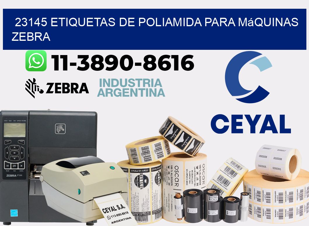 23145 etiquetas de poliamida para máquinas Zebra