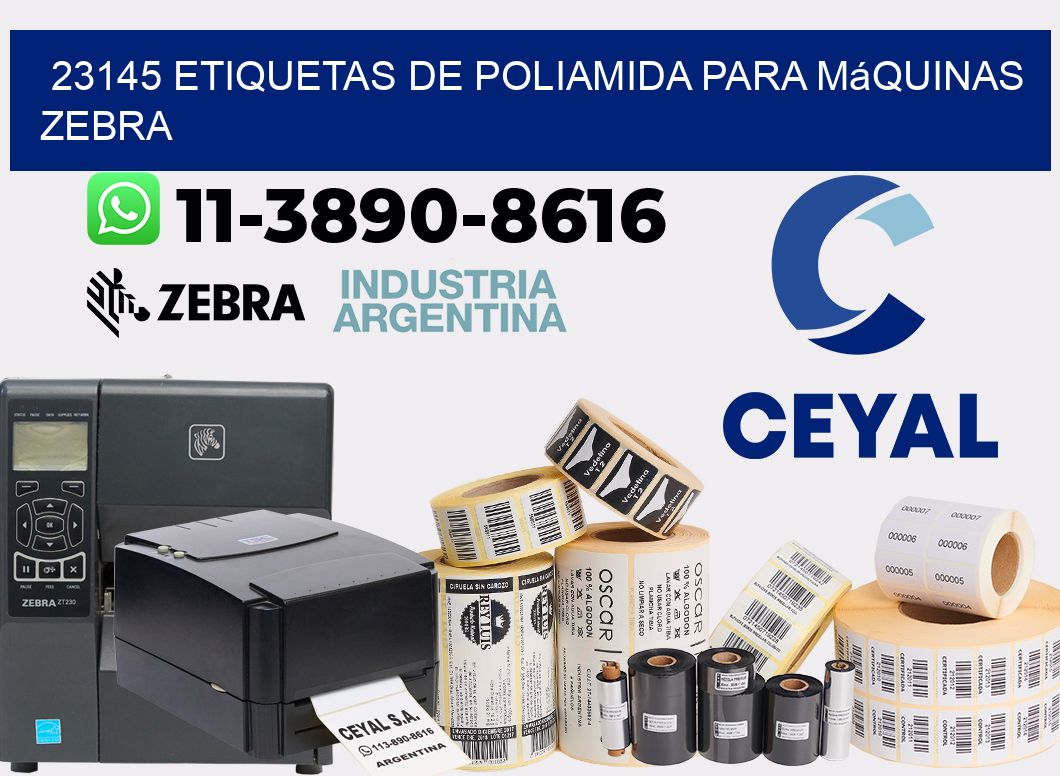 23145 etiquetas de poliamida para máquinas Zebra