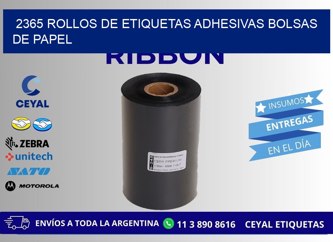 2365 rollos de etiquetas adhesivas bolsas de papel