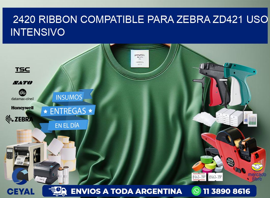 2420 ribbon compatible para zebra zd421 uso intensivo