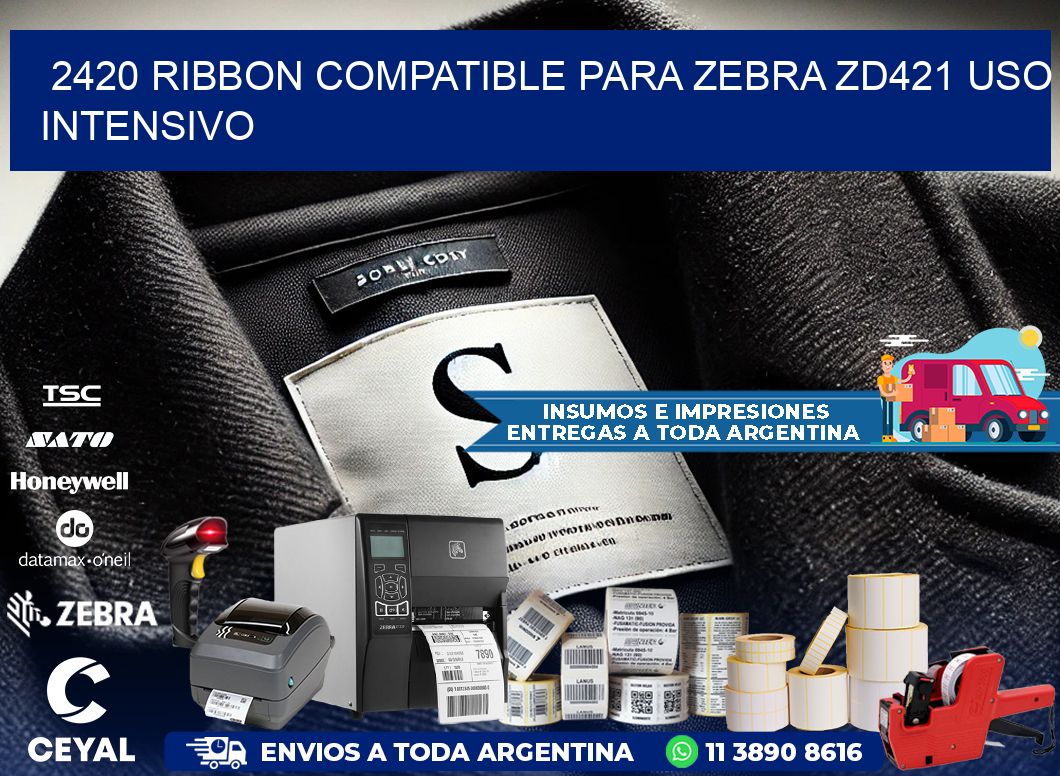 2420 ribbon compatible para zebra zd421 uso intensivo