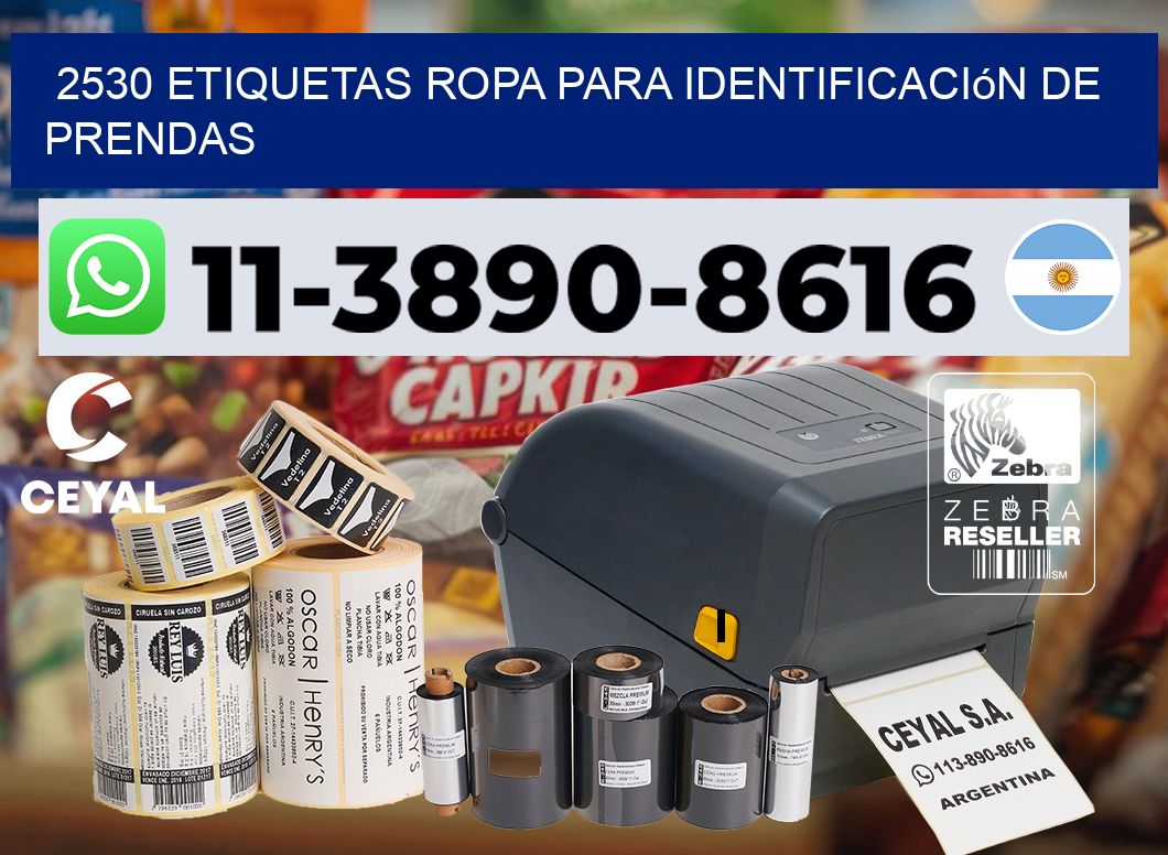 2530 Etiquetas ropa para identificación de prendas