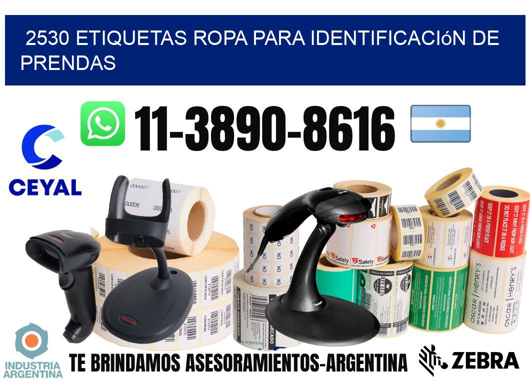 2530 Etiquetas ropa para identificación de prendas