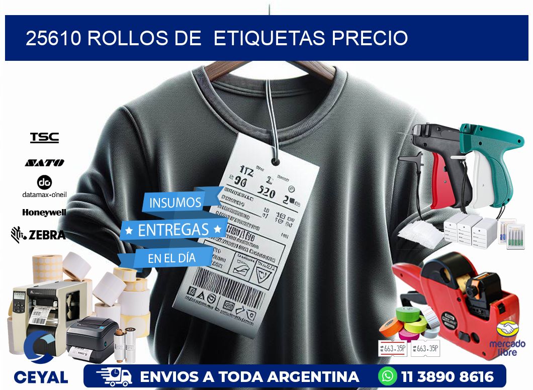 25610 rollos de etiquetas precio