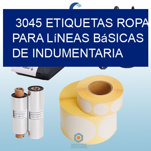 3045 Etiquetas ropa para líneas básicas de indumentaria