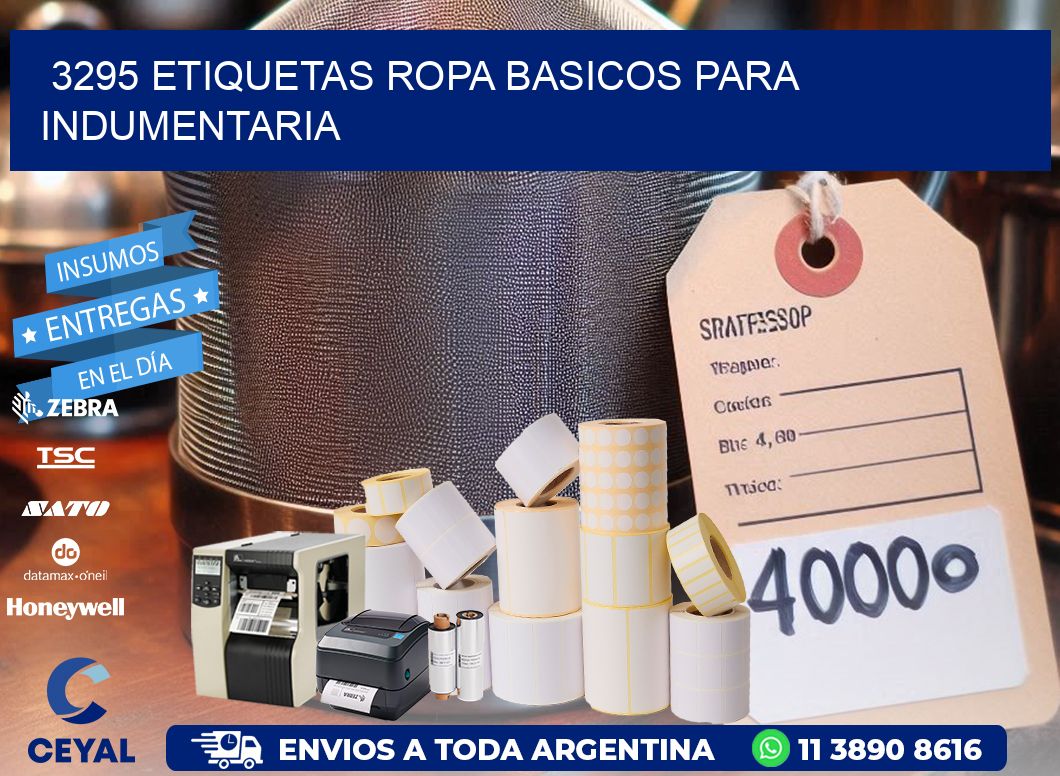 3295 Etiquetas ropa basicos para indumentaria