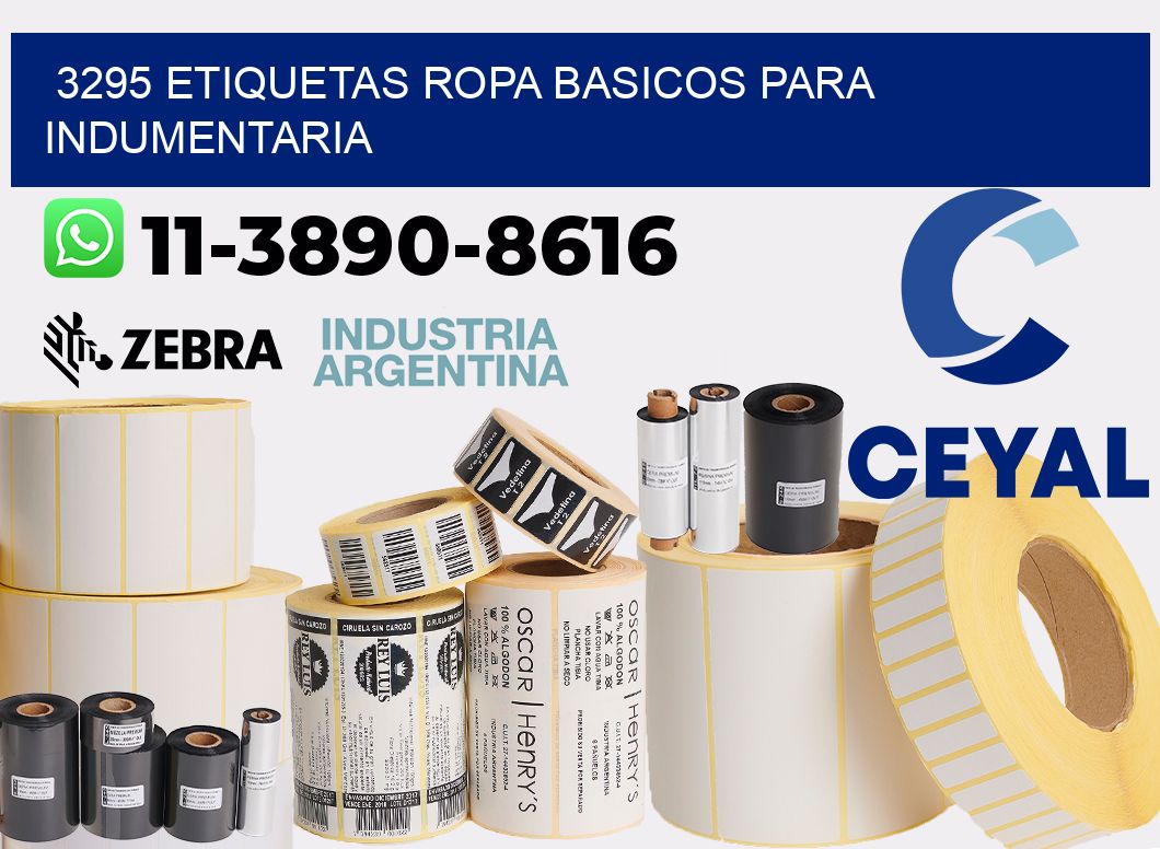 3295 Etiquetas ropa basicos para indumentaria