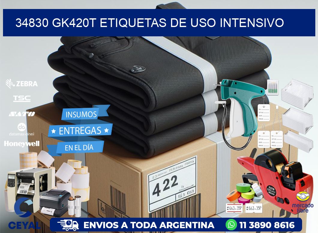34830 gk420t etiquetas de uso intensivo