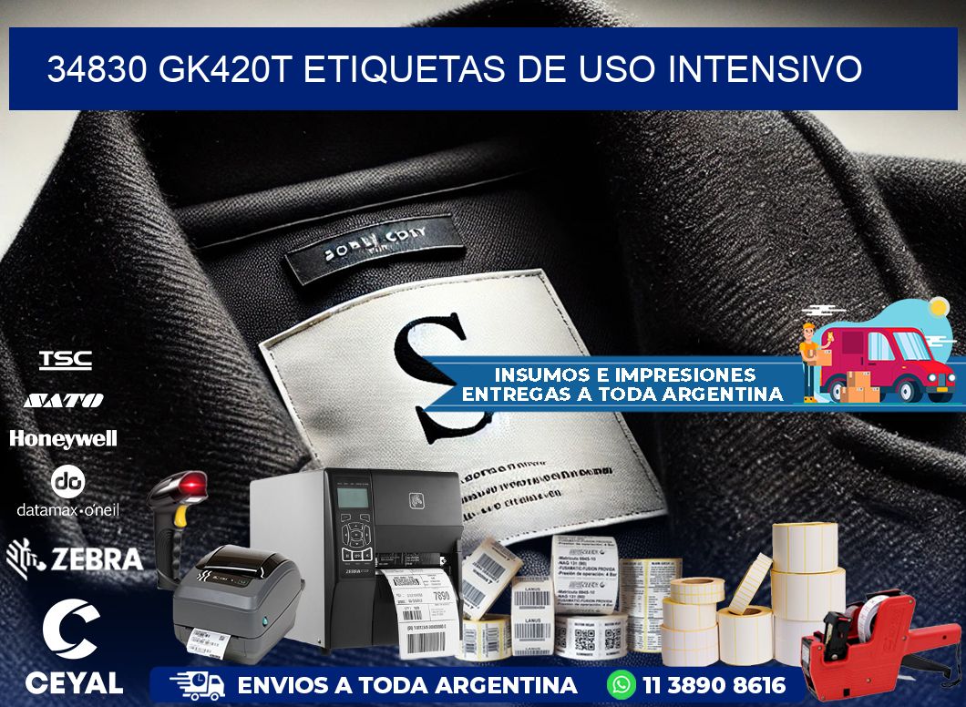 34830 gk420t etiquetas de uso intensivo