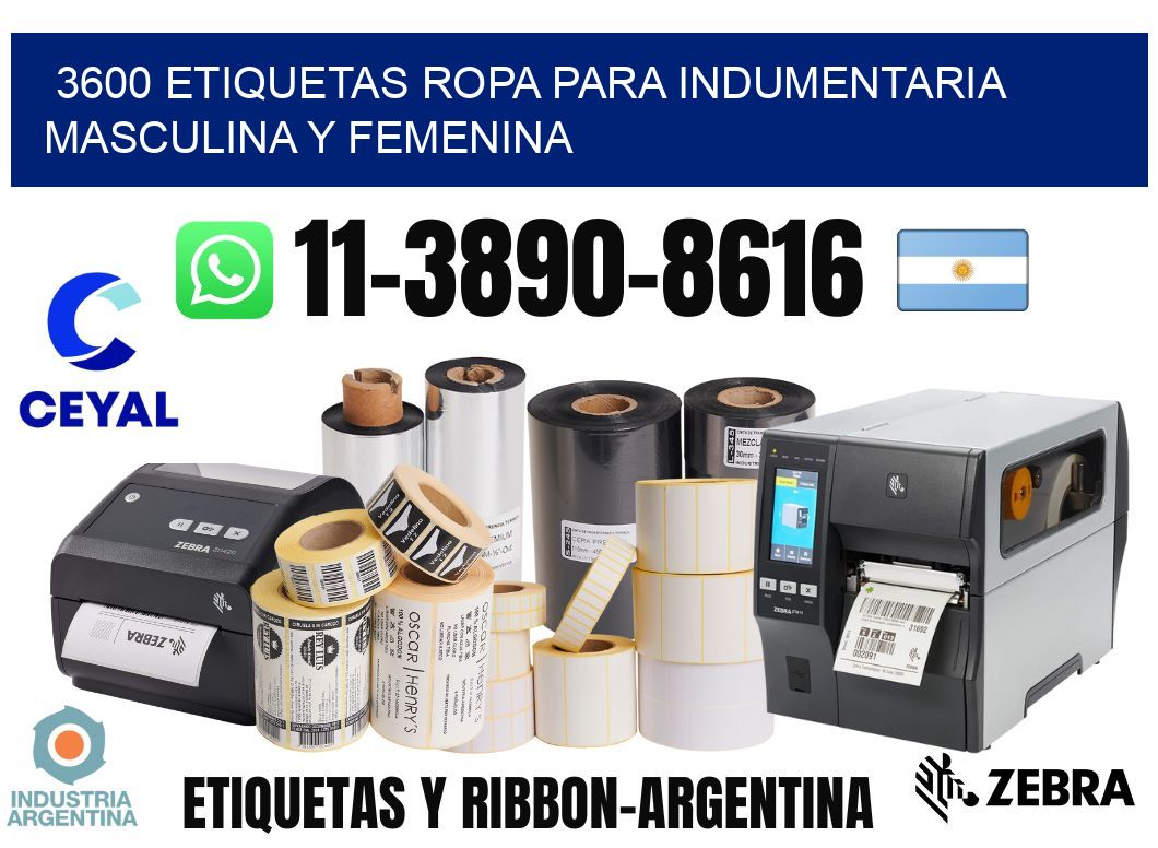 3600 Etiquetas ropa para indumentaria masculina y femenina