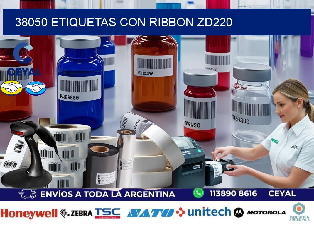 38050 etiquetas con ribbon zd220