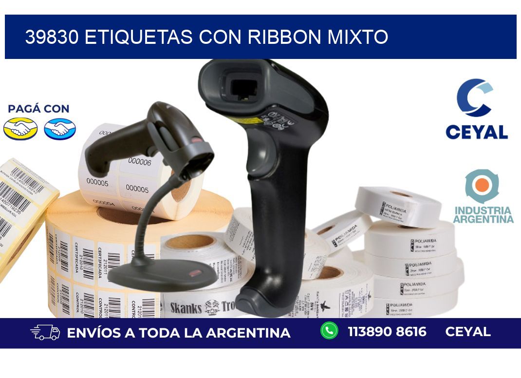 39830 etiquetas con ribbon mixto