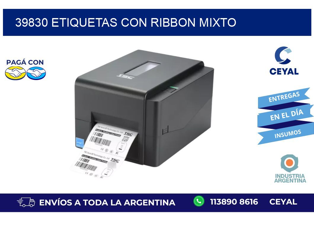 39830 etiquetas con ribbon mixto