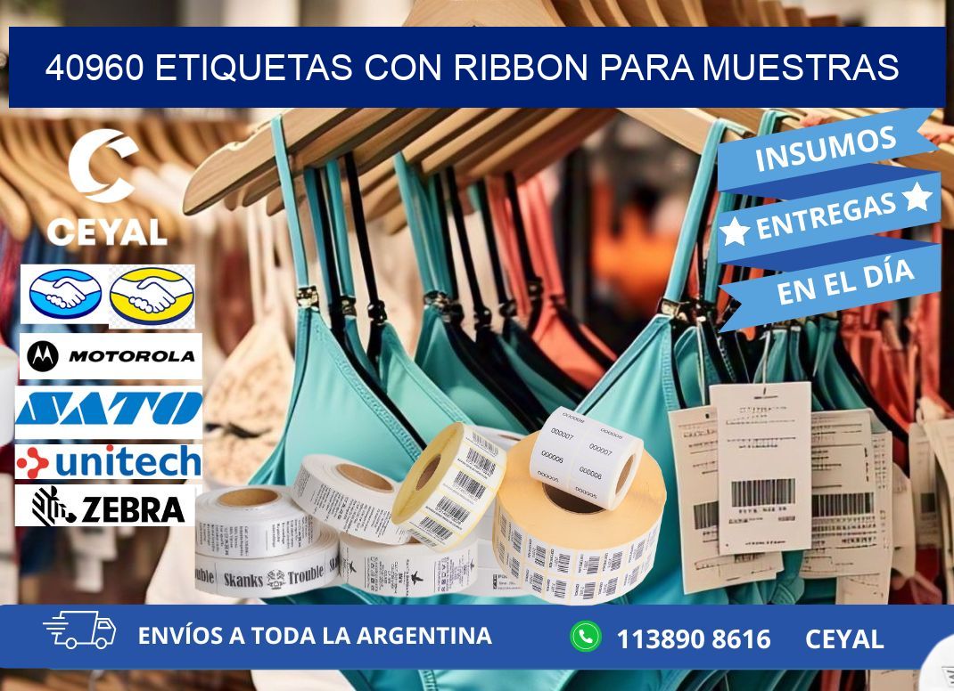 40960 etiquetas con ribbon para muestras
