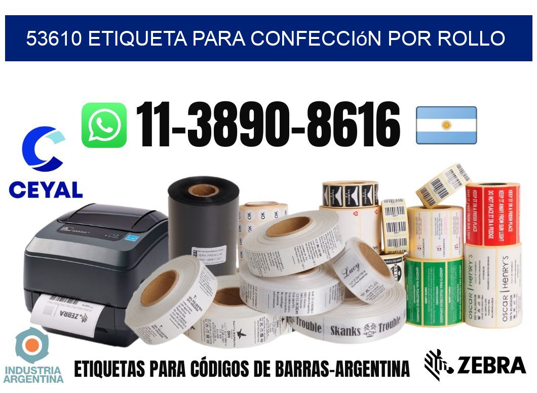 53610 etiqueta para confección por rollo