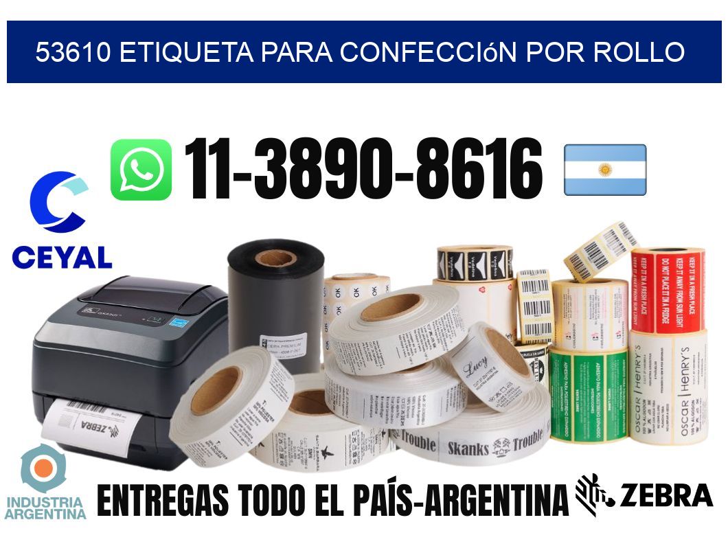 53610 etiqueta para confección por rollo