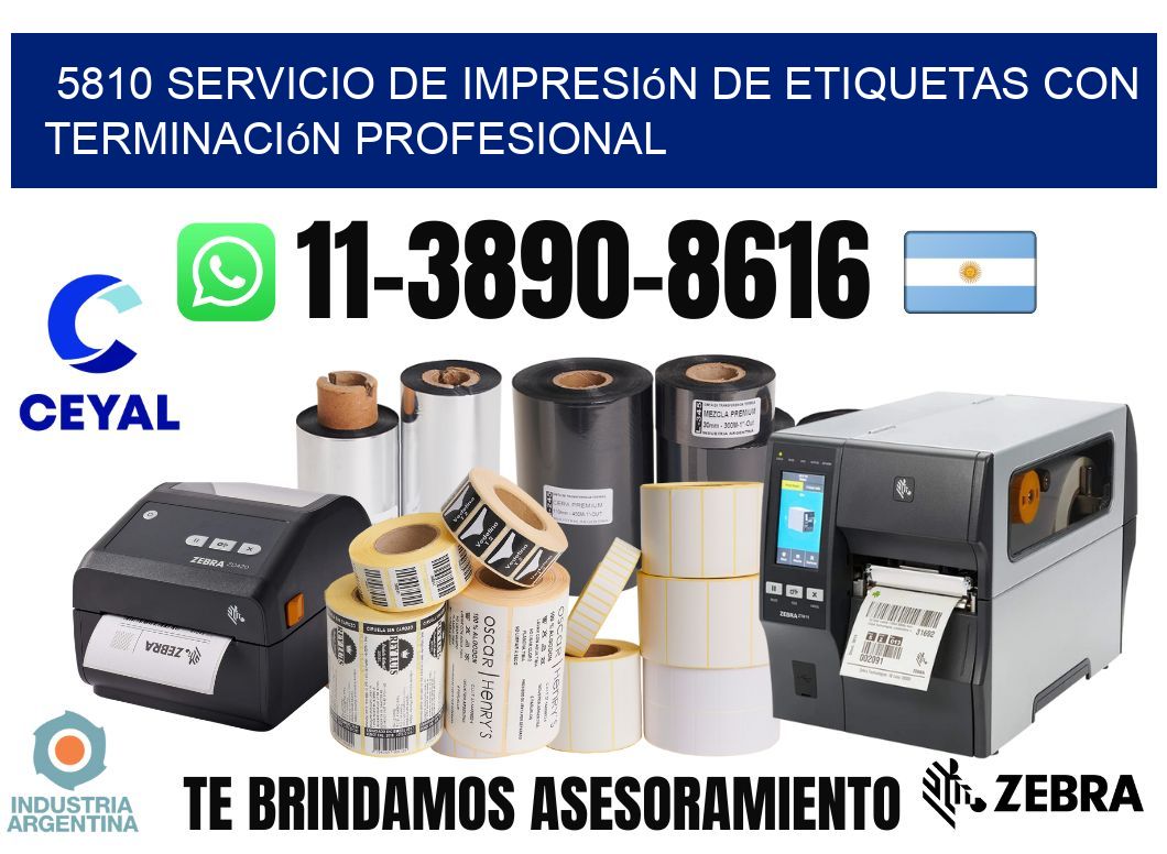 5810 Servicio de impresión de etiquetas con terminación profesional