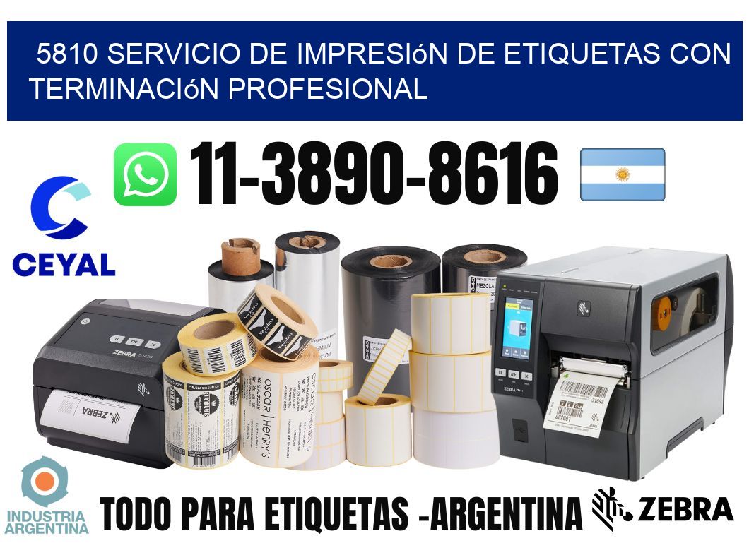 5810 Servicio de impresión de etiquetas con terminación profesional