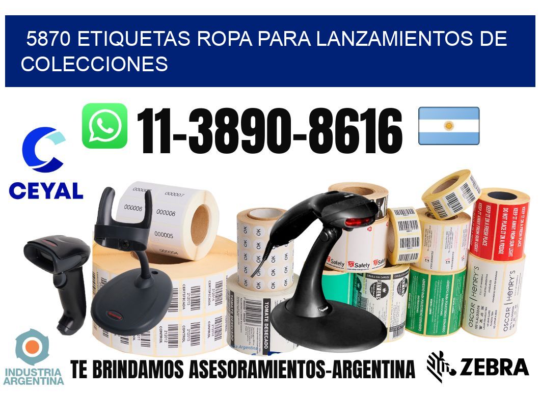 5870 Etiquetas ropa para lanzamientos de colecciones