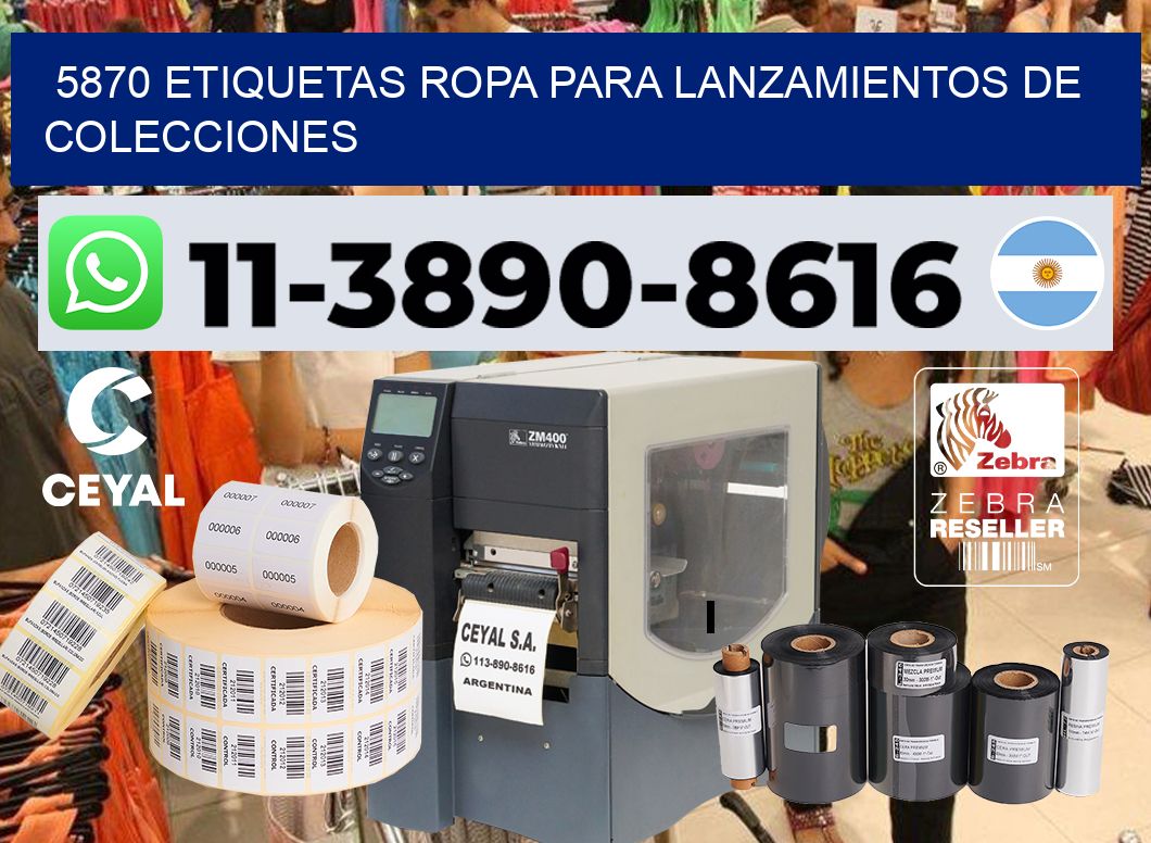 5870 Etiquetas ropa para lanzamientos de colecciones