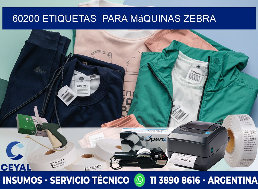 60200 etiquetas  para máquinas Zebra