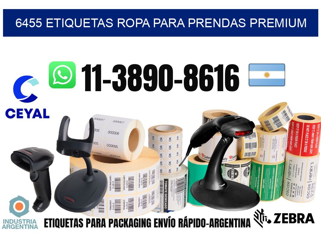 6455 Etiquetas ropa para prendas premium