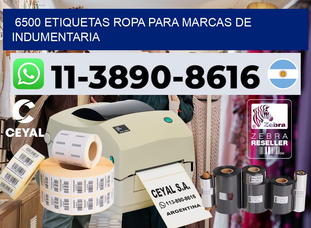 6500 Etiquetas ropa para marcas de indumentaria