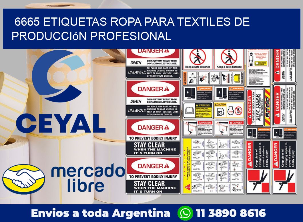 6665 Etiquetas ropa para textiles de producción profesional