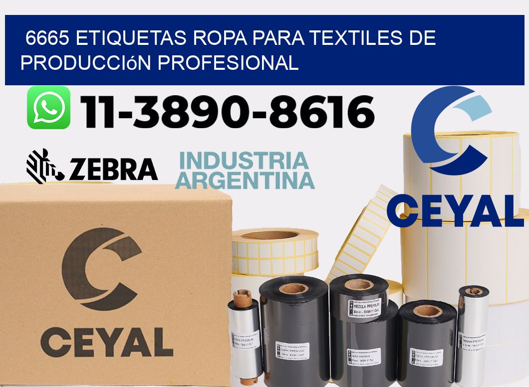 6665 Etiquetas ropa para textiles de producción profesional